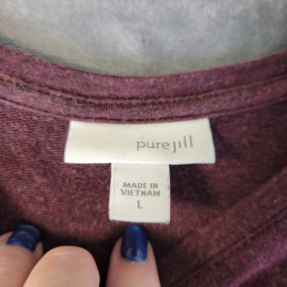 J Jill Pure Jill Womens L Plum Pima Cotton Modal Stretch Knit Tunic Top - Picture 6 of 11